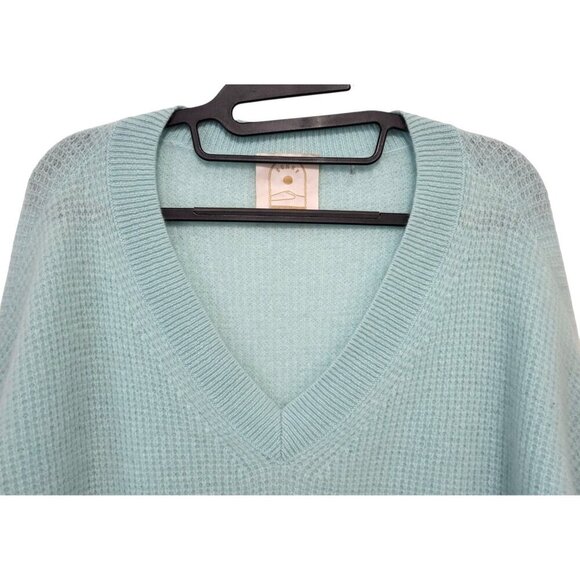 Sunny Cashmere Ice Blue V-Neck Sweater - Picture 4 of 12